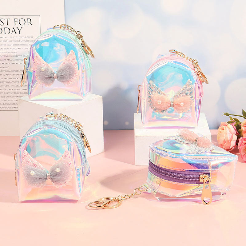 Wholesale Bow Knot Coin Purse PVC Keychains